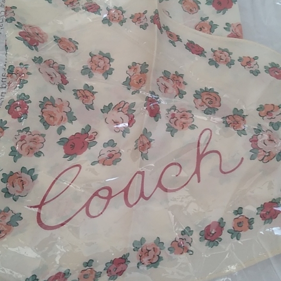 Coach Essential Tea Rose Silk Diamond Scarf, Chalk - Picture 4 of 8